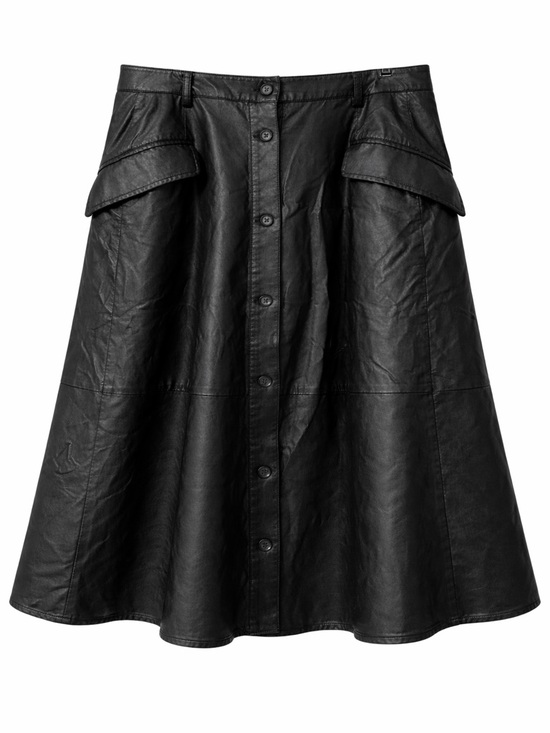 Banana Republic Dresses & Skirts - Banana Republic Faux Leather A Line Midi Skirt Black- Sz 14